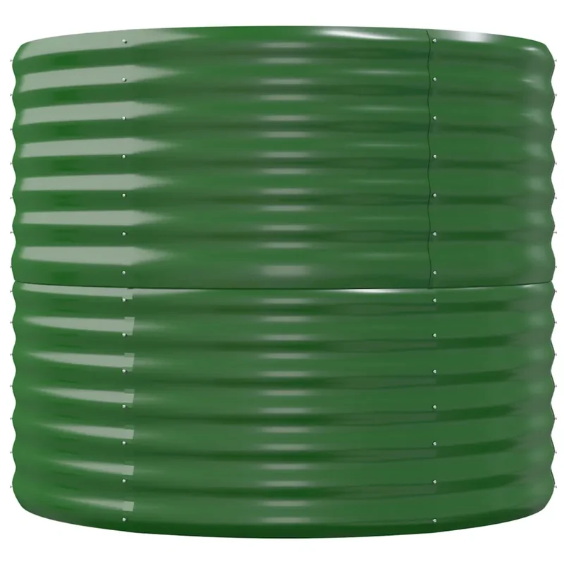 Lit surélevé de jardin ovale grand espace extérieur 152 x 80 x 68 cm en acier galvanisé vert 02_0046571