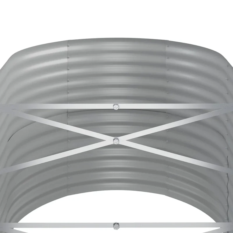 Lit surélevé de jardin ovale grand espace extérieur 152 x 80 x 68 cm en acier galvanisé vert 02_0046571