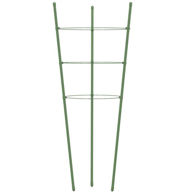 Lot de 5 supports pour plantes de jardin 28 x 25 x 75 cm fonction de soutien design moderne en acier vert 02_0046628