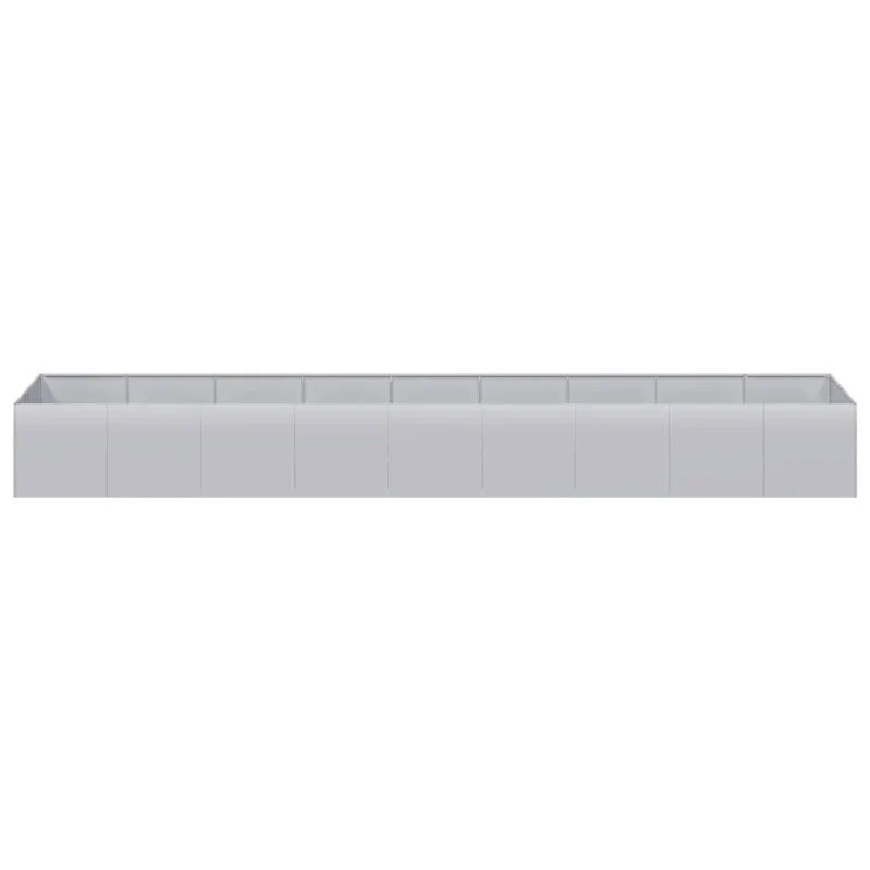 Jardinière rectangulaire décorative jardin terrasse 360 x 80 x 40 cm en acier galvanisé 02_0051554