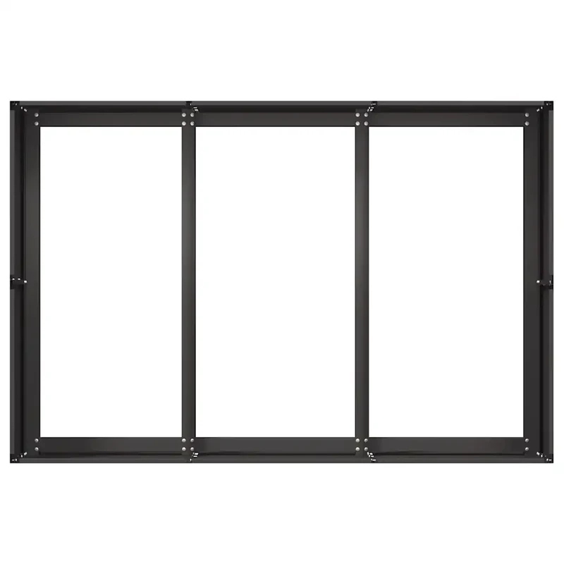 Jardinière profonde fond ouvert jardin balcon 120 x 80 x 40 cm en acier laminé à froid noir 02_0051529
