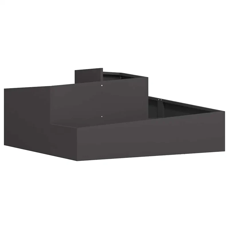 Cache-pot de jardin moderne 100 x 100 x 50 cm solide style industriel en acier noir 02_0052225