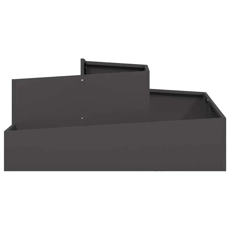 Cache-pot de jardin moderne 100 x 100 x 50 cm solide style industriel en acier noir 02_0052225
