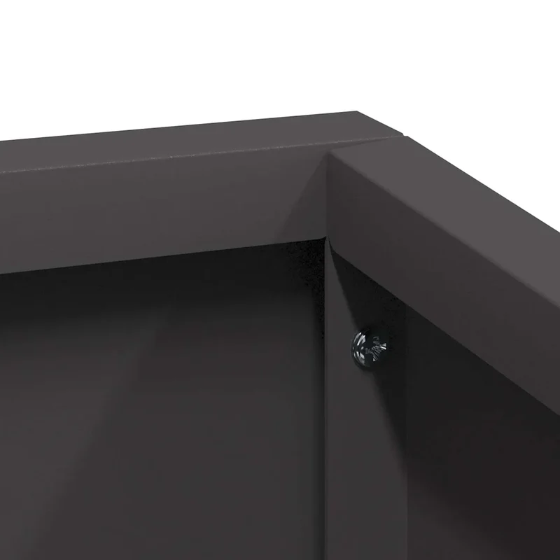 Cache-pot de jardin moderne 100 x 100 x 50 cm solide style industriel en acier noir 02_0052225