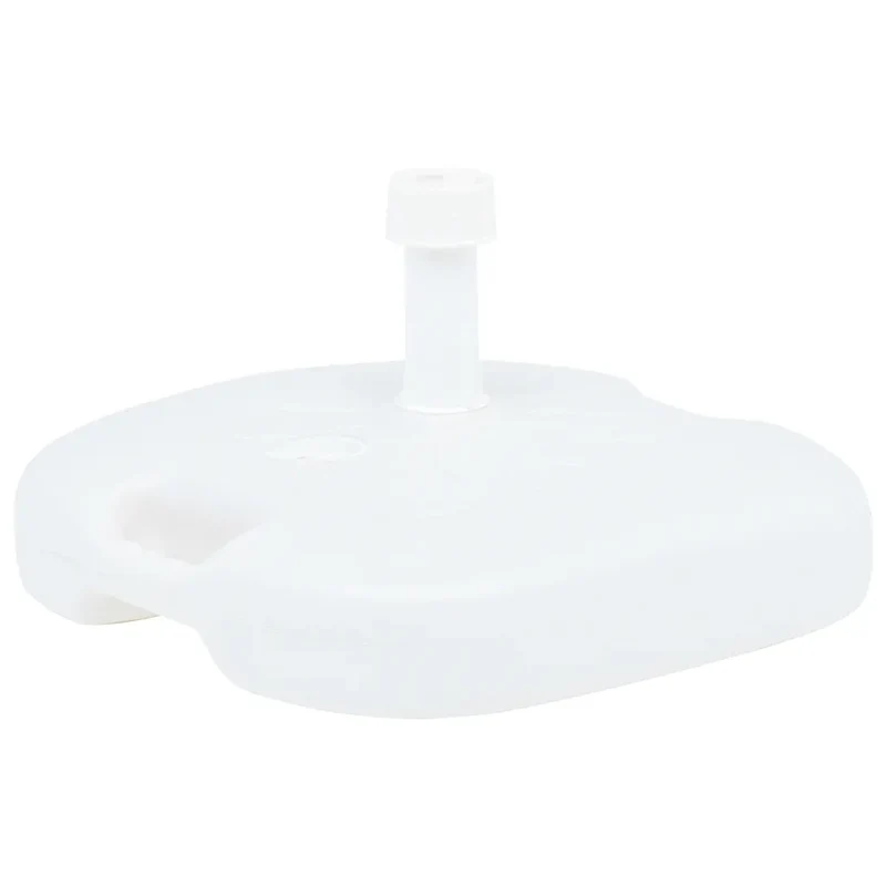 Socle de parasol rond moderne dehors 45 x 45 x 26 cm résistant aux intempéries en plastique blanc 02_0045957