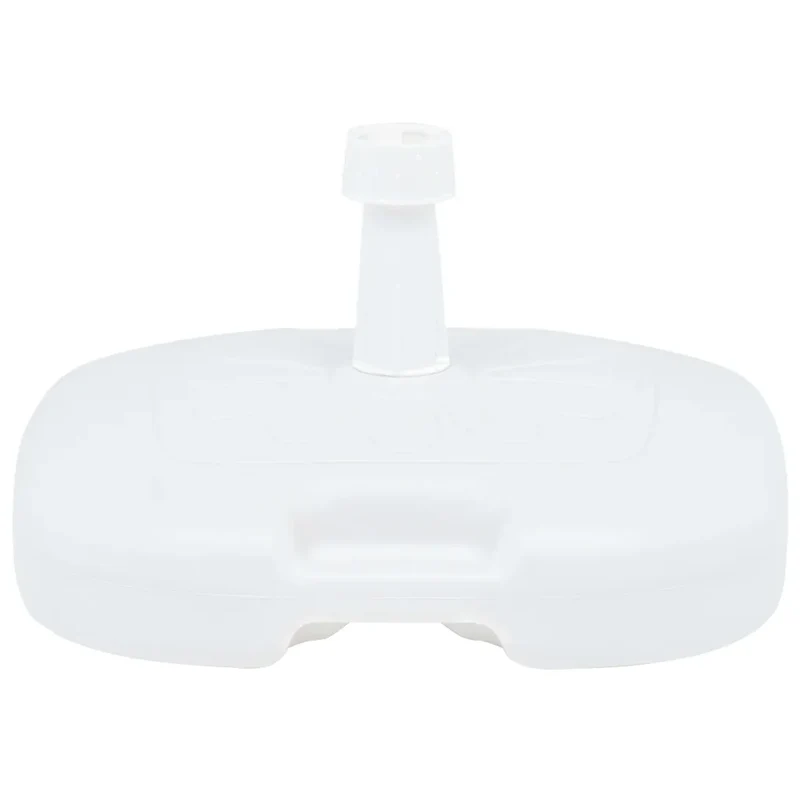 Socle de parasol rond moderne dehors 45 x 45 x 26 cm résistant aux intempéries en plastique blanc 02_0045957