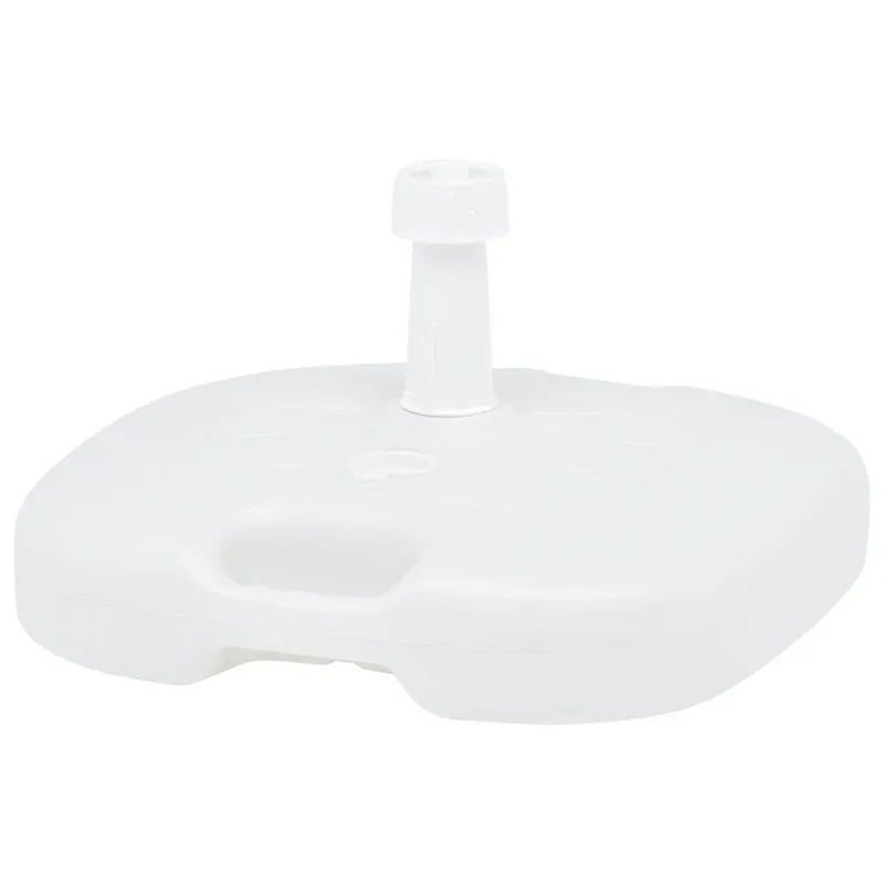 Socle de parasol rond moderne dehors 45 x 45 x 26 cm résistant aux intempéries en plastique blanc 02_0045957