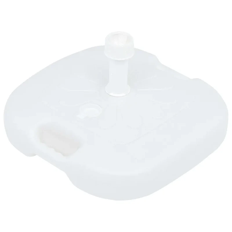 Socle de parasol rond moderne dehors 45 x 45 x 26 cm résistant aux intempéries en plastique blanc 02_0045957