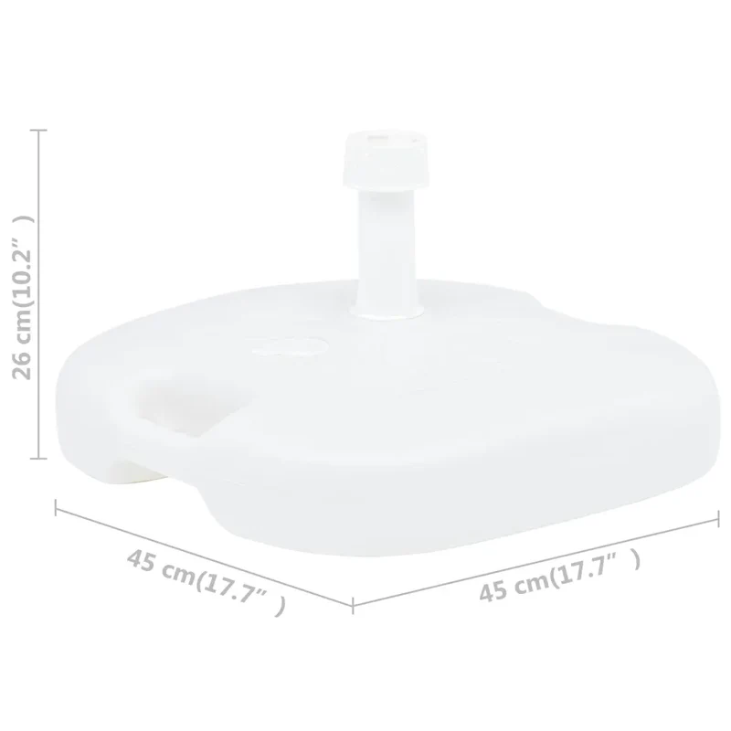 Socle de parasol rond moderne dehors 45 x 45 x 26 cm résistant aux intempéries en plastique blanc 02_0045957