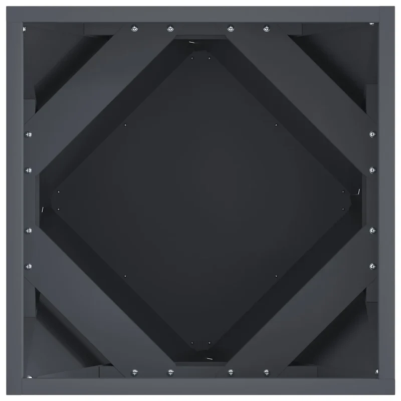 Lot de 2 jardinières carrées design moderne extérieur 40 x 40 x 40 cm en acier anthracite 02_0053067