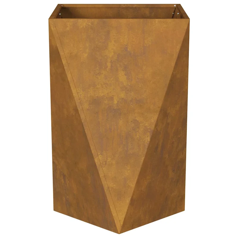 Jardinière rectangulaire moderne extérieure 50 x 50 x 75 cm design chic en acier rouillé 02_0053046