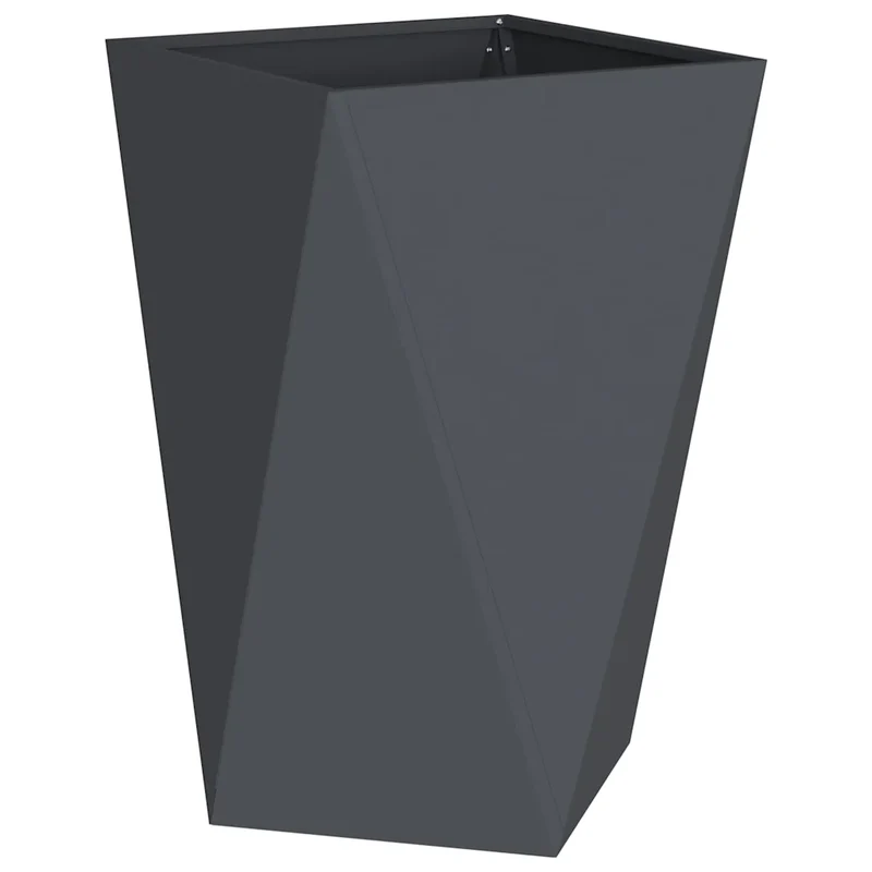 Jardinière moderne pour extérieur 50 x 50 x 75 cm style épuré jardin terrasse en acier anthracite 02_0053038