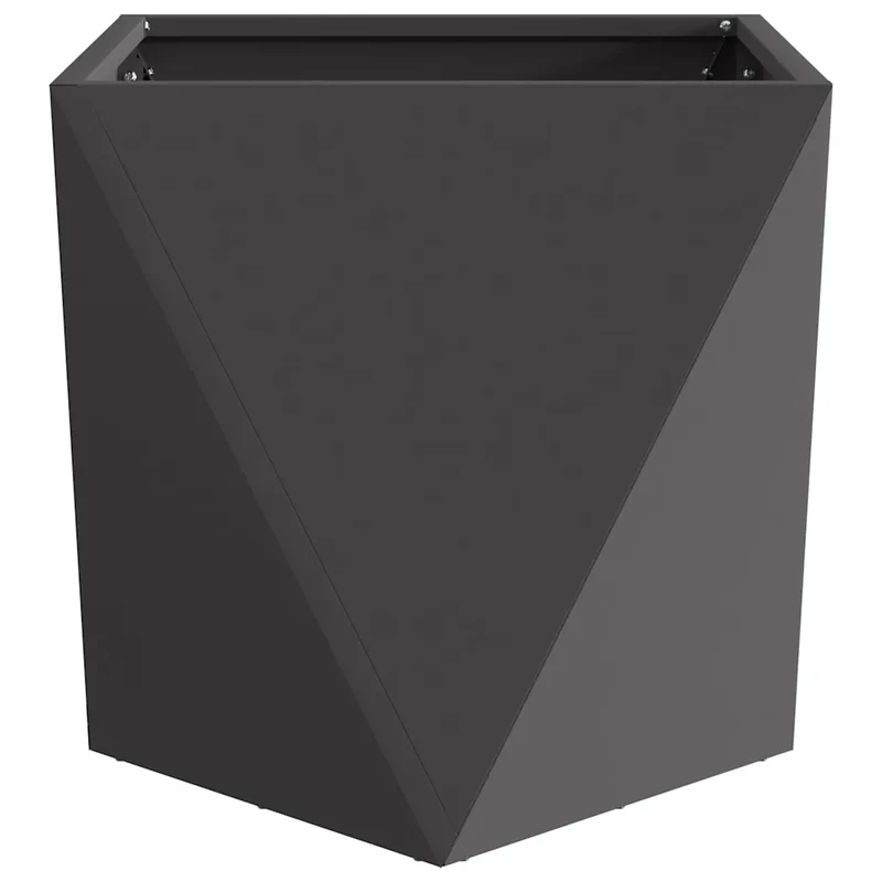 Lot de 2 jardinières style moderne extérieur 40 x 40 x 40 cm en acier noir 02_0053063