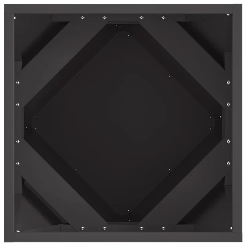 Lot de 2 jardinières style moderne extérieur 40 x 40 x 40 cm en acier noir 02_0053063