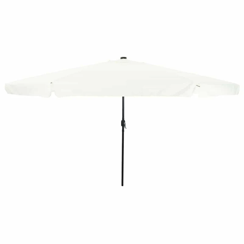 Parasol de jardin rond réglable avec bandes LED moderne terrasse 395 x 395 x 245 cm en polyester anthracite 02_0058787