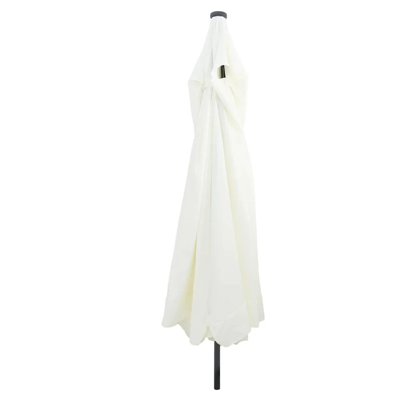 Parasol de jardin rond réglable avec bandes LED moderne terrasse 395 x 395 x 245 cm en polyester anthracite 02_0058787