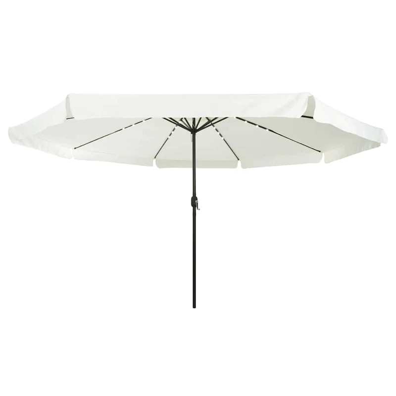 Parasol de jardin rond réglable avec bandes LED moderne terrasse 395 x 395 x 245 cm en polyester anthracite 02_0058787