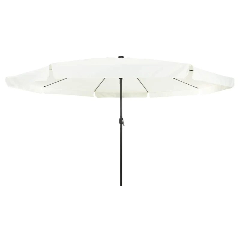 Parasol de jardin rond réglable avec bandes LED moderne terrasse 395 x 395 x 245 cm en polyester anthracite 02_0058787