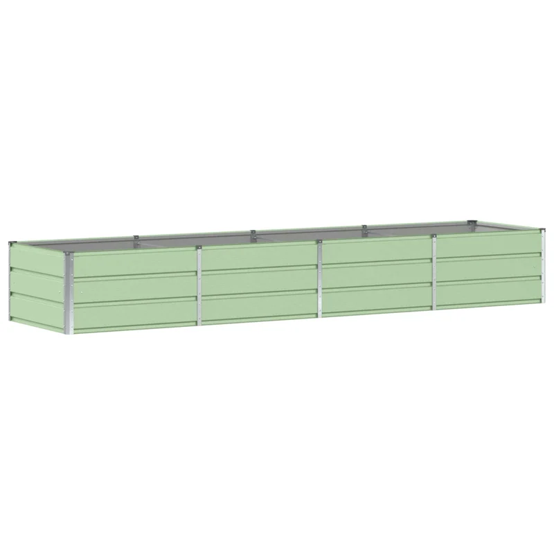 Jardinière moderne design industriel 320 x 80 x 45 cm polyvalent emploi intérieur extérieur en acier vert 02_0059270