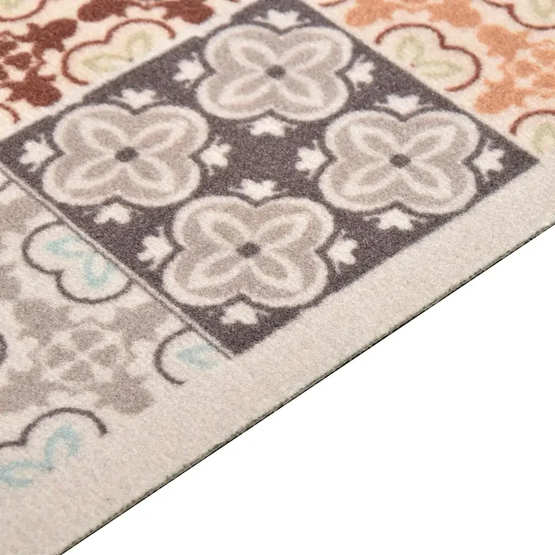 Tapis lavable rectangulaire 60 x 180 cm design moderne antidérapant ambiance cosy en polyamide mosaïque 02_0046544