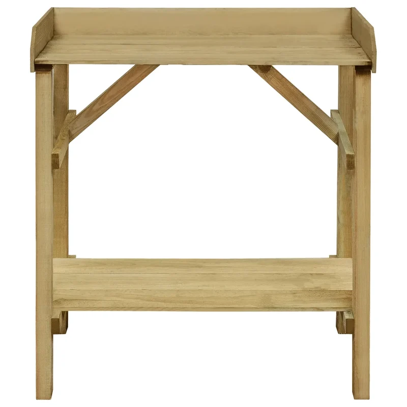 Table de jardinière en bois 75 x 40 x 90 cm avec 2 étagères design moderne jardin en pin imprégné marron 02_0045910