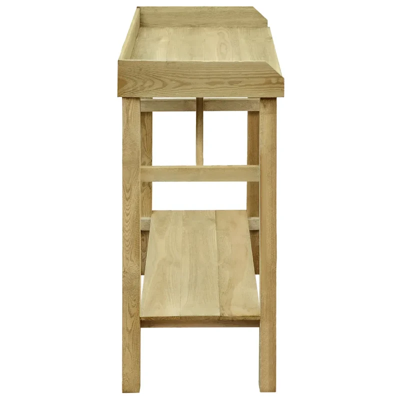 Table de jardinière en bois 75 x 40 x 90 cm avec 2 étagères design moderne jardin en pin imprégné marron 02_0045910