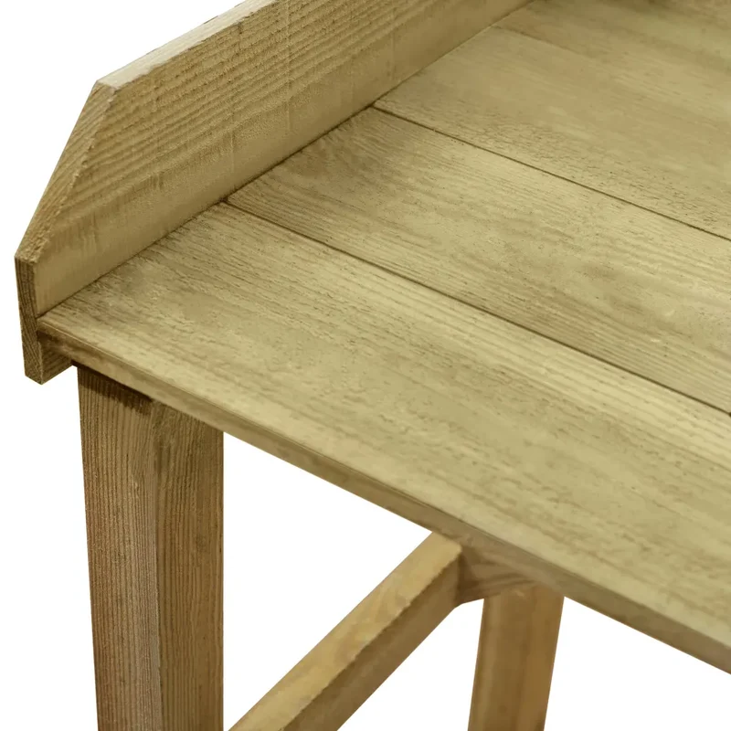 Table de jardinière en bois 75 x 40 x 90 cm avec 2 étagères design moderne jardin en pin imprégné marron 02_0045910