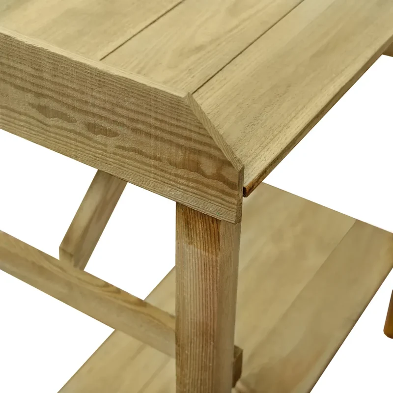 Table de jardinière en bois 75 x 40 x 90 cm avec 2 étagères design moderne jardin en pin imprégné marron 02_0045910