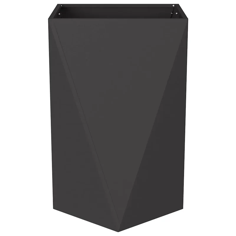 Jardinière moderne pour extérieur 50 x 50 x 75 cm avec base intégrée chic en acier noir 02_0053034