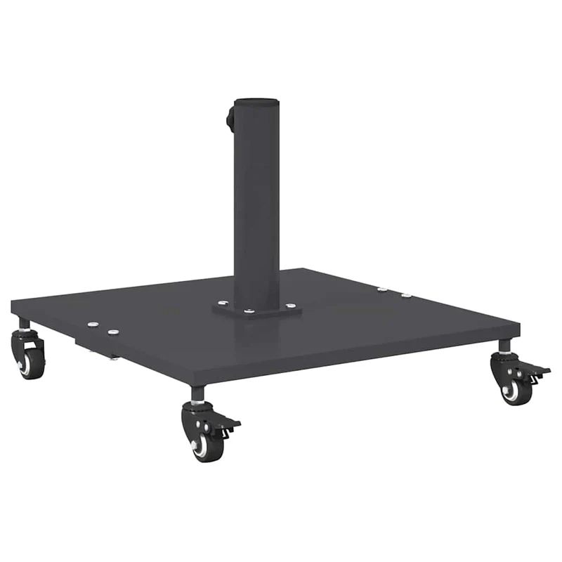 Base de parasol carré design moderne extérieur 45 x 45 x 31 cm en acier gris foncé 02_0058927