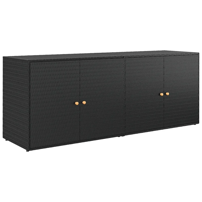 Armoire de rangement de jardin 198 x 55 x 80 cm vaste espace décoratif en polyrotin noir 02_0046634
