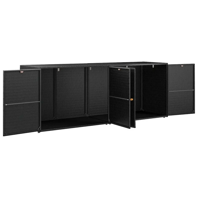 Armoire de rangement de jardin 198 x 55 x 80 cm vaste espace décoratif en polyrotin noir 02_0046634