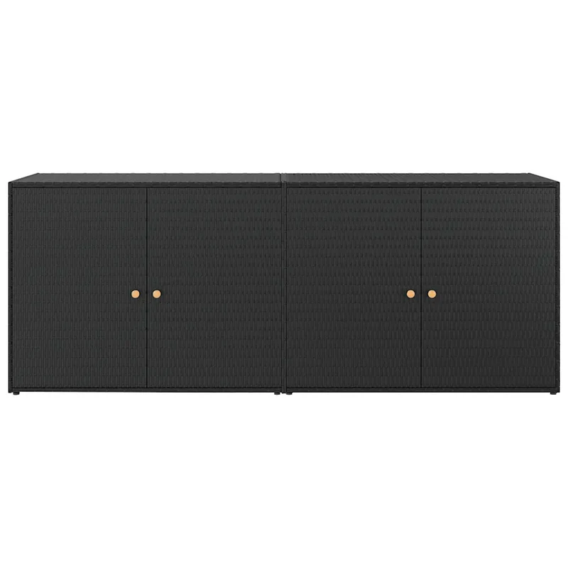 Armoire de rangement de jardin 198 x 55 x 80 cm vaste espace décoratif en polyrotin noir 02_0046634