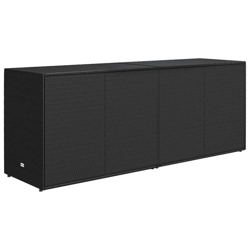 Armoire de rangement de jardin 198 x 55 x 80 cm vaste espace décoratif en polyrotin noir 02_0046634