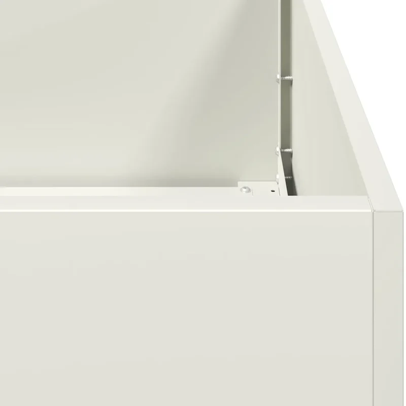 Jardinière rectangle design moderne extérieur 200 x 40 x 40 cm avec drainage efficace en acier laminé à froid blanc 02_0051472