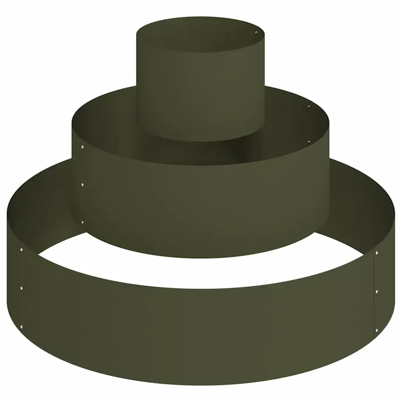 Cache-pot de jardin rond moderne extérieur 90 x 90 x 20 cm en acier vert olive 02_0052278