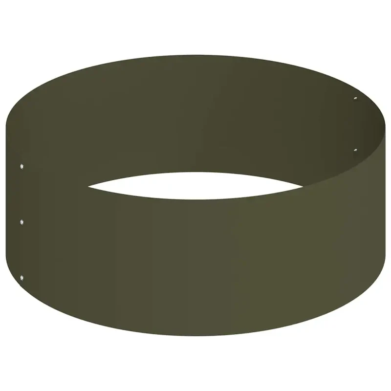 Cache-pot de jardin rond moderne extérieur 90 x 90 x 20 cm en acier vert olive 02_0052278