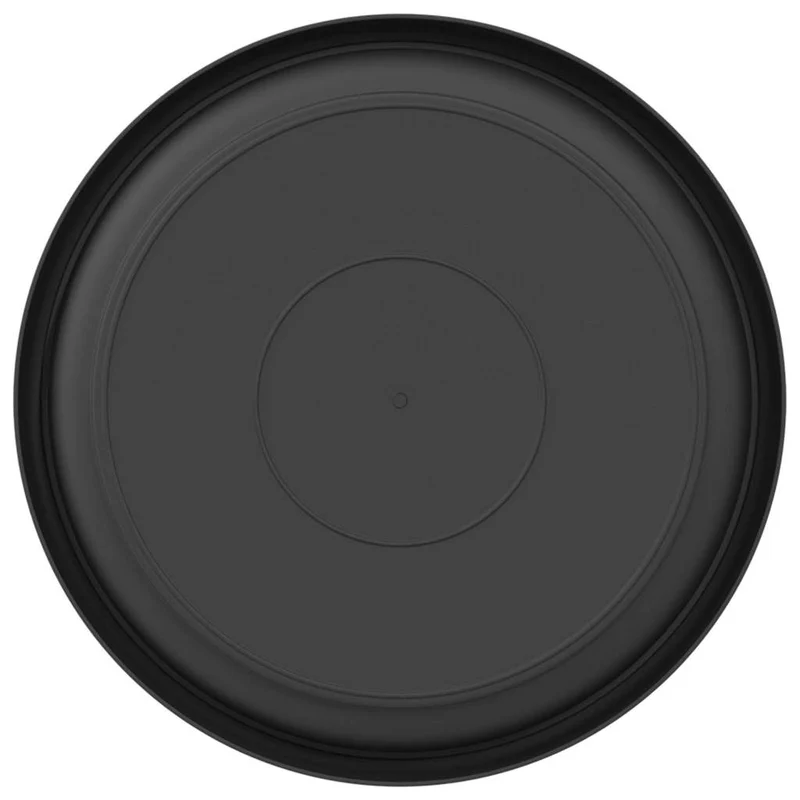 Lot de 24 plateaux à fleurs ronds 14 x 2 cm ergonomique moderne jardin terrasse en plastique noir 02_0059358