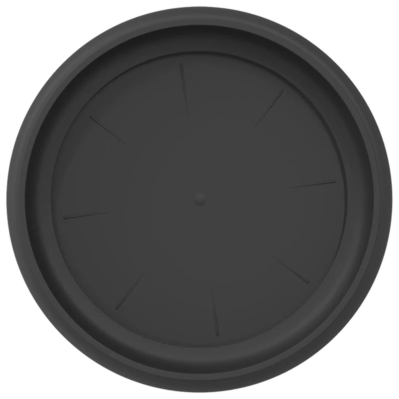 Lot de 24 plateaux à fleurs ronds 14 x 2 cm ergonomique moderne jardin terrasse en plastique noir 02_0059358