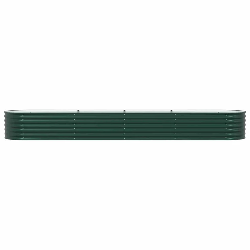 Jardinière surélevée moderne minimaliste jardin terrasse 400 x 80 x 44 cm en acier vert 02_0058907