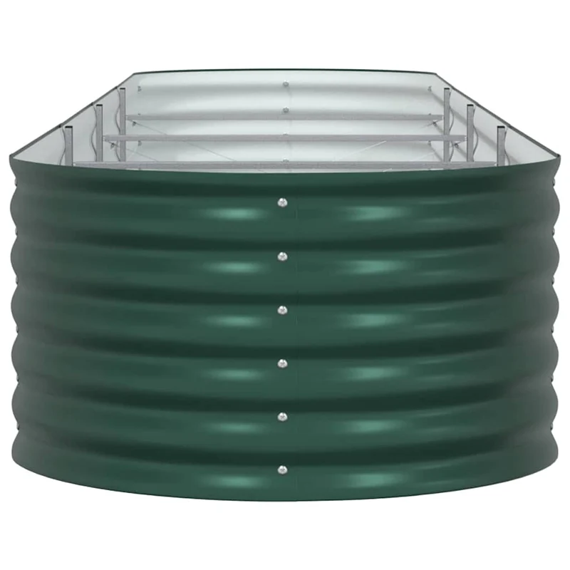 Jardinière surélevée moderne minimaliste jardin terrasse 400 x 80 x 44 cm en acier vert 02_0058907