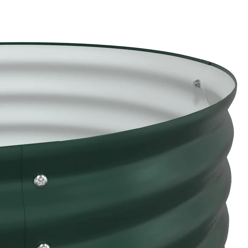 Jardinière surélevée moderne minimaliste jardin terrasse 400 x 80 x 44 cm en acier vert 02_0058907