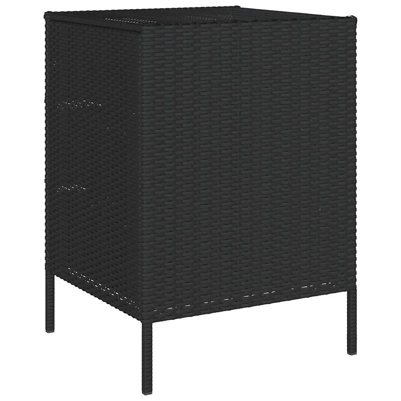 Armoire de rangement de jardin ergonomique avec 3 tiroirs 55 x 59 x 80 cm en résine tressée noire 02_0047424