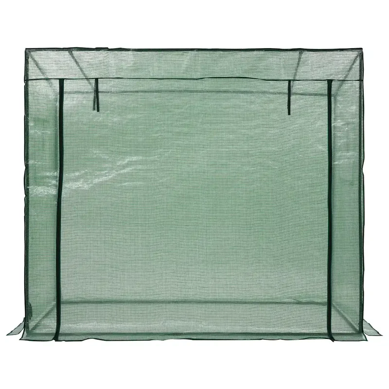 Serre à passage avec porte zippée et fenêtre ventilée 200 x 80 x 173 cm en acier vert 02_0045931