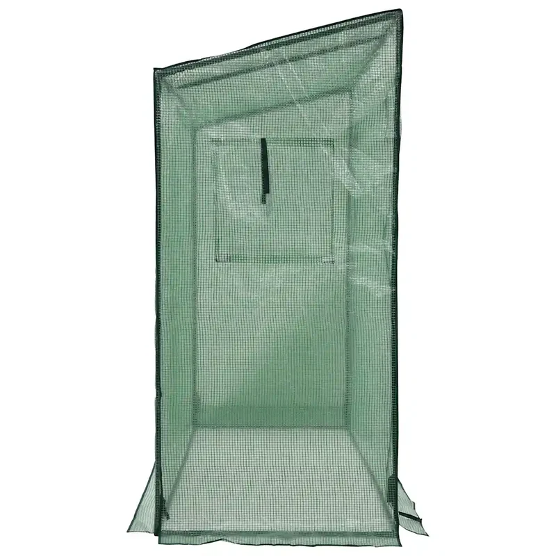 Serre à passage avec porte zippée et fenêtre ventilée 200 x 80 x 173 cm en acier vert 02_0045931