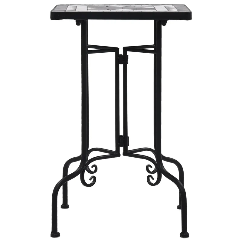 Table de bistro mosaïque extérieure 35 x 35 x 56 cm design moderne jardin terrasse en céramique noire 02_0045926