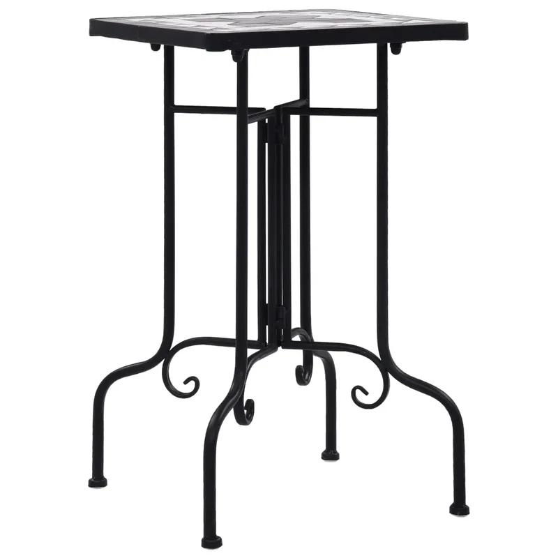 Table de bistro mosaïque extérieure 35 x 35 x 56 cm design moderne jardin terrasse en céramique noire 02_0045926