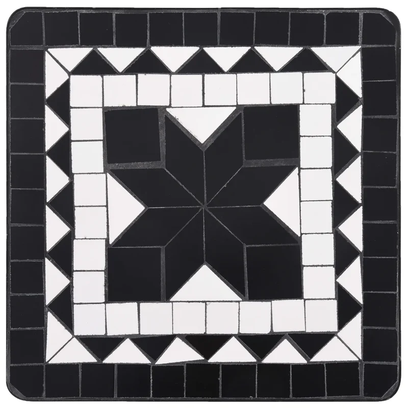 Table de bistro mosaïque extérieure 35 x 35 x 56 cm design moderne jardin terrasse en céramique noire 02_0045926