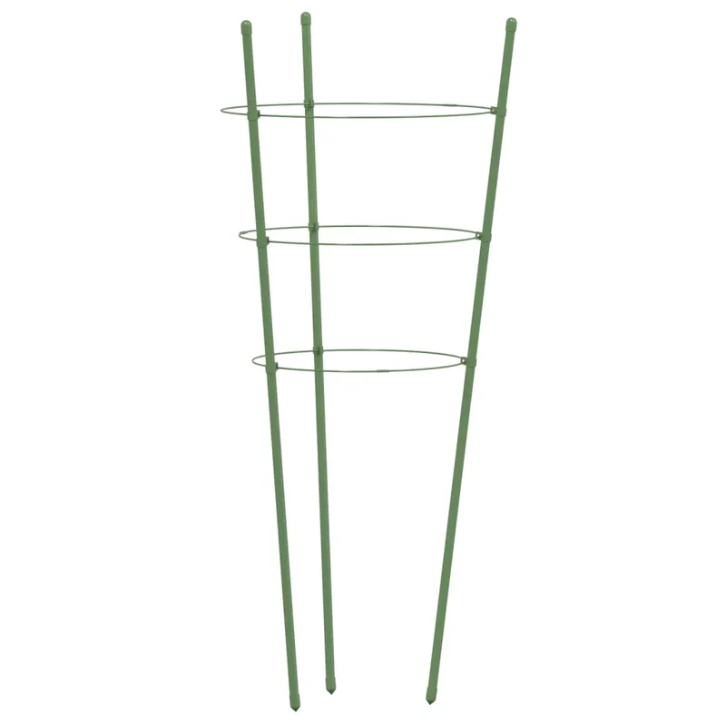 Lot de 5 supports pour plantes de jardin 21,5 x 20 x 60 cm robuste pour plantes grimpantes en acier vert 02_0046627