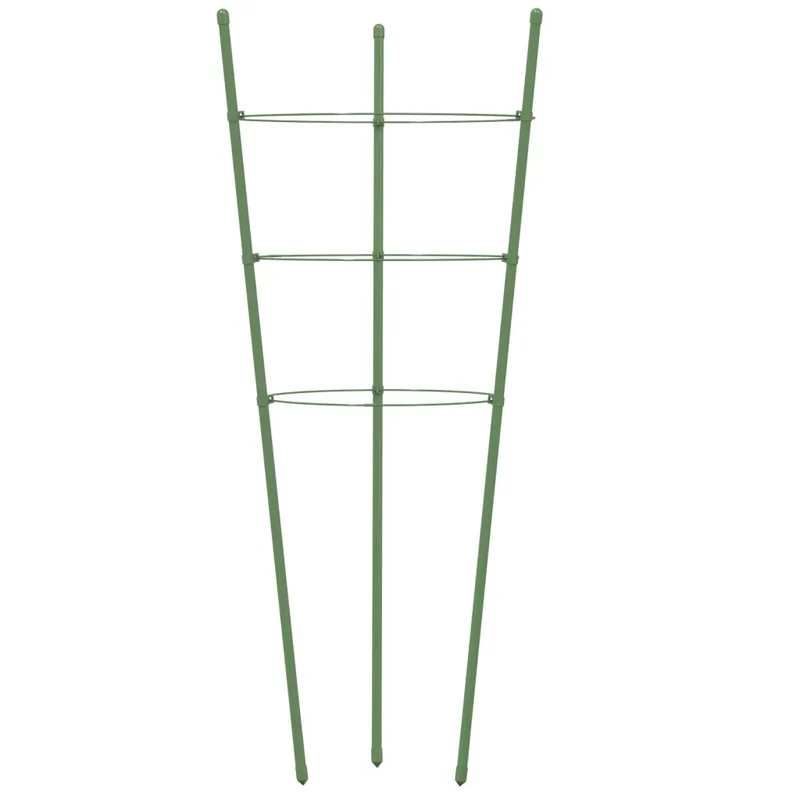 Lot de 5 supports pour plantes de jardin 21,5 x 20 x 60 cm robuste pour plantes grimpantes en acier vert 02_0046627